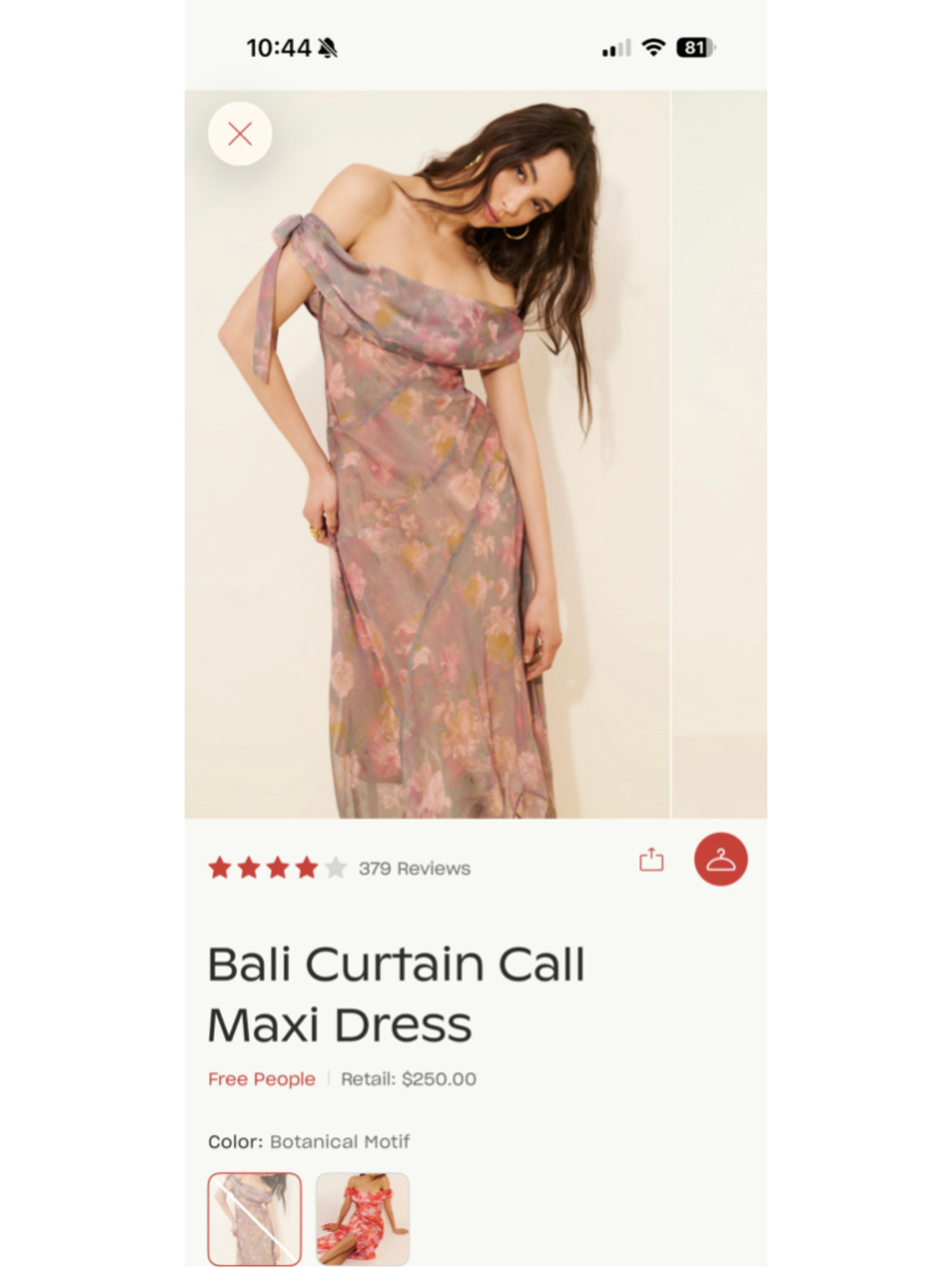 Women's Free People Bali Curtain Call Maxi Dress, Pink and Green Floral, Size M